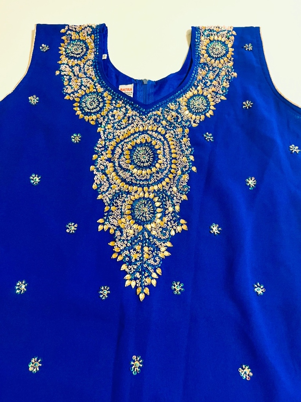 Vintage Indian aquamarine dress size L-XL